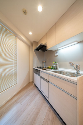 キッチン　システムキッチン／新規設置済、食洗機・浄水器一体型水栓付、窓があり採光・換気もできます！